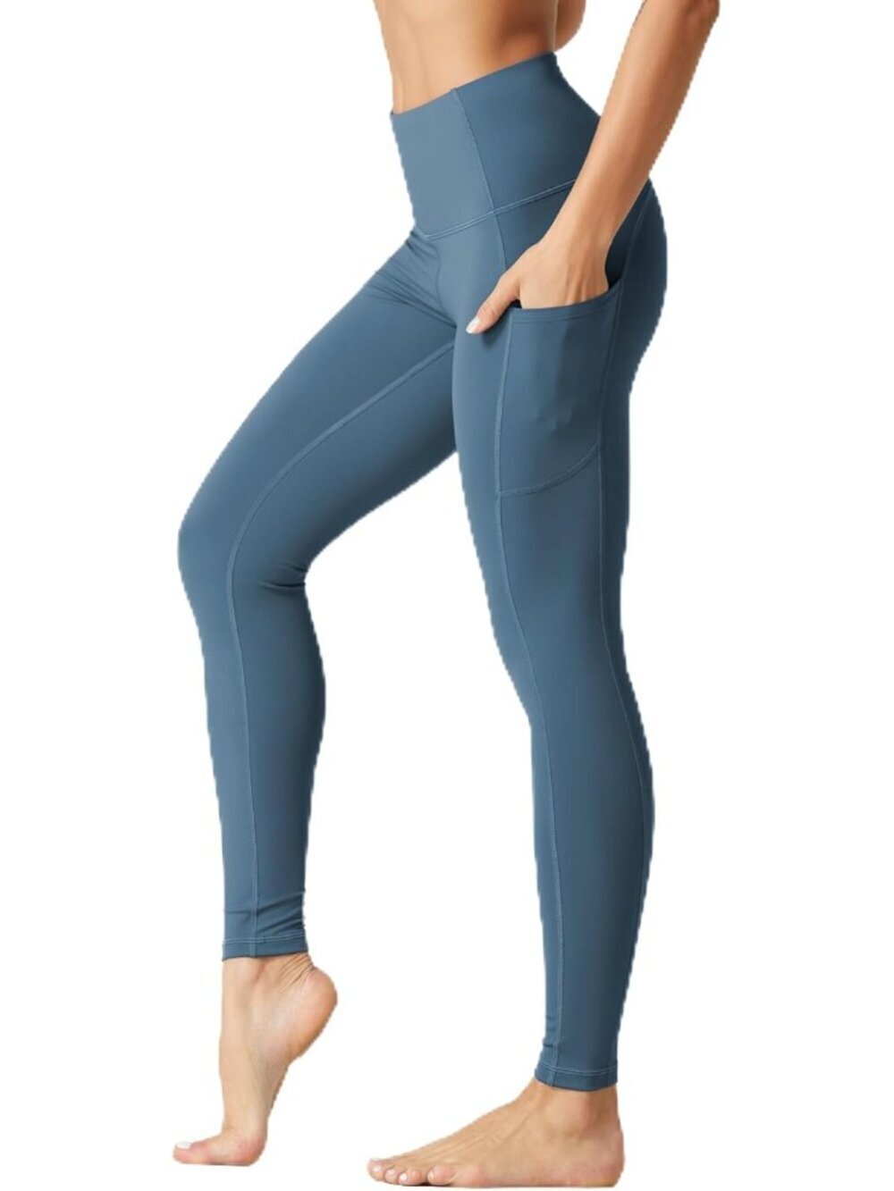 🆕Women's Grey Blue High Waist Soft Tummy Control Athletic Workout Yoga Leggings